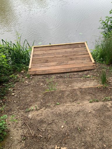 New swims being installed at Gt Melton lake.
