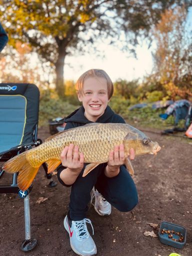 A nice common carp for Zac caught at the Reservoir